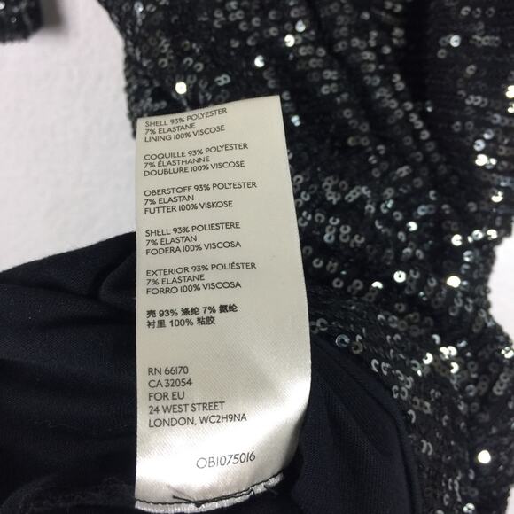 NWT Free People Gisele Sequin Mini Dress Black Silver Off Shoulder Cocktail - Picture 6 of 15